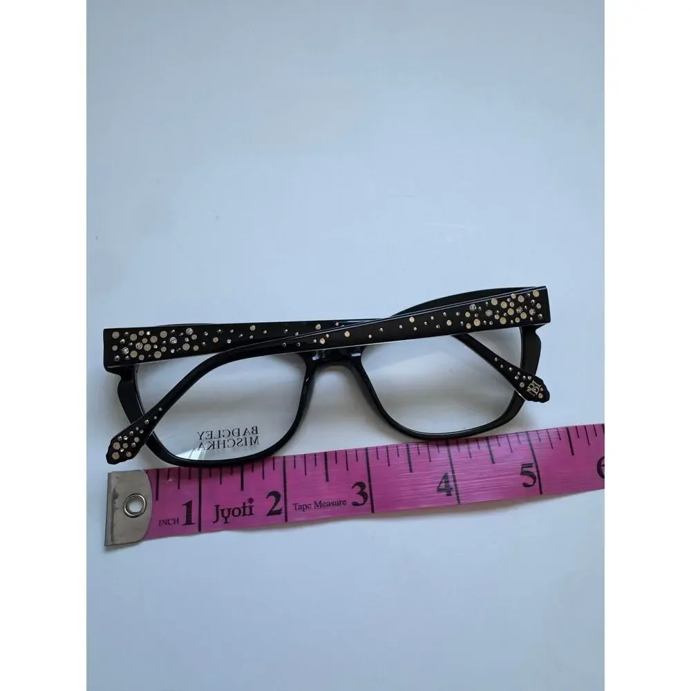 NEW Badgley Mischka Alexine Rhinstone Cat eye thick black frame eyeglasses